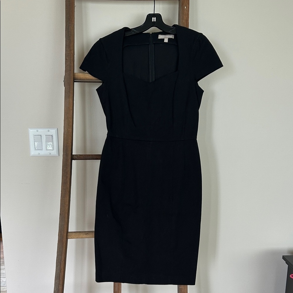 Banana Republic Black Cap-Sleeve Sheath Dress